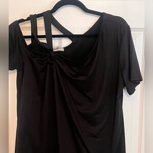 Black top with cute detailed neckline